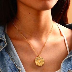 Rhinestone Evil Eye Necklace